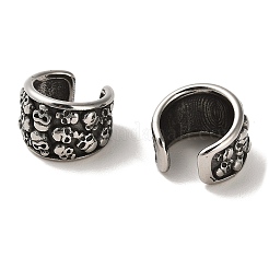 Orecchini a polsino in acciaio chirurgico inossidabile 316&nbsp;EJEW-D096-01C-AS