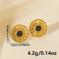 Геометрические серьги-гвоздики в форме солнца из нержавеющей стали 304&nbsp;EF1718-3