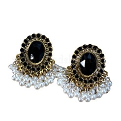 Pendientes de araña ovalados de aleación y rhinestone&nbsp;FS-WG1A981-02