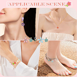 20 шт. 5 стиля случайных цветов эмалевые подвески из сплава&nbsp;ENAM-YW0004-79A