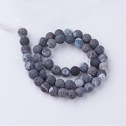 Бусы из натурального огненного агата с потрескиванием&nbsp;G-S216-6mm-01