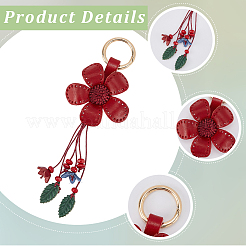 Брелок из кожи и сплава&nbsp;HJEW-WH20022-04B-11