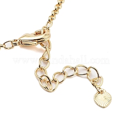 Gestellplattierte Messing-Pavé-Halsketten mit flachen&nbsp;NJEW-B109-01G-01