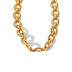 Классические браслеты и ожерелья из овальной цепочки из нержавеющей стали 304 для унисекс KZ4634-1