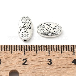 Овальная с цветком тибетском стиле сплава бисером&nbsp;TIBEB-1199-AS-LF