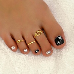 3 шт. 3 стиля латунных узловатых открытых манжетных колец для пальцев ног на каждый день GY1534