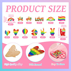 26 colgante de aleación de esmalte con orgullo de colores del arcoíris de 13 estilos&nbsp;ENAM-TA0001-88