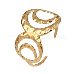 Полые браслеты-манжеты из нержавеющей стали 304 для женщин&nbsp;LS-BJEW-L709-01G