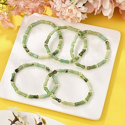 Bracelets extensibles en perles naturelles de jade/chrysoprase d'Australie pour hommes et femmes&nbsp;BJEW-L171-03B