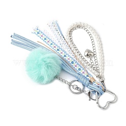 Подвеска из искусственного кроличьего волоса&nbsp;HJEW-JM04328-02