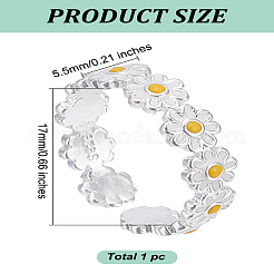 1 шт. латунное эмалированное кольцо в виде ромашки для женщин&nbsp;RJEW-LP0001-35