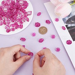 Прозрачные акриловые бусины цвета фуксии&nbsp;TACR-AR0001-28