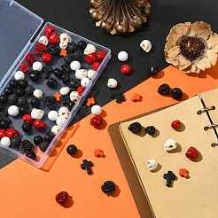 100 шт. Набор из 13 бусин в стиле Хэллоуин из синтетической бирюзы и синтетического коралла G-FS0005-92