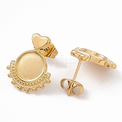 Ионное покрытие (ip) 304 нержавеющая сталь гвоздики фурнитура для сережек&nbsp;EJEW-G338-02G