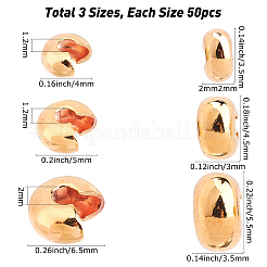 150 шт. 3 латунных крышки для обжимных бусин KK-CN0001-11