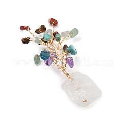 4 шт. натуральные смешанные драгоценные камни в виде крошки для украшения витрины «Дерево жизни» AJEW-JD00015