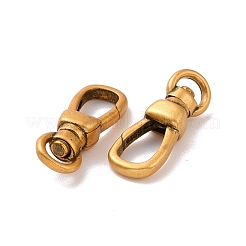 スターリングシルバー製スイベルクラスプ925個  アンティーク黄金  17.5x6.5x4mm  穴：2x3.5mm  内径：7x4mm&nbsp;STER-D036-07AG
