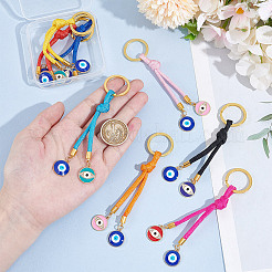 Полиэстеровые шнуры и сплав эмали брелок от сглаза KEYC-DR00005