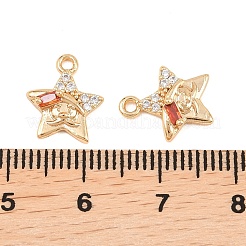 Pendentifs avec zircon cubiques à micro-pavés en laiton&nbsp;KK-L261-16G-01