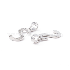 Placage en rack pendentifs lettre en laiton écologiques&nbsp;KK-K265-02P-S
