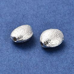 合金ビーズ  長持ちメッキ  オーバル  銀  9.5x8x4.5mm  穴：1.2mm&nbsp;PALLOY-A006-11S
