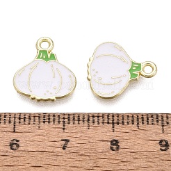 合金エナメルチャーム  ニンニクのチャーム  ゴールドカラー  14.5x13x1.5mm  穴：1.6mm&nbsp;ENAM-Q003-18G