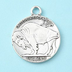 Тибетский стиль подвески сплава для монет TIBEP-GC001-AS-RS