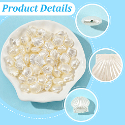 200шт бусины из искусственного жемчуга из АБС-пластика&nbsp;OACR-LT0001-10