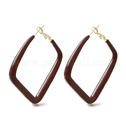 Серьги-кольца из латуни с ромбами&nbsp;LS-EJEW-A121-12E-G