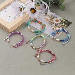Verstellbares Armband aus geflochtener Polyesterschnur&nbsp;AJEW-JB00859