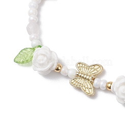 Браслеты из стеклянных бусин и плетеных бусин из смолы для женщин&nbsp;BJEW-MZ00237-04