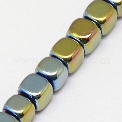 Electroplate non magnetici ematite sintetico fili di perline&nbsp;G-J172-4x4mm-06
