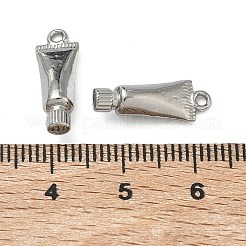 304ステンレスペンダント  化粧品チューブチャーム  ステンレス鋼色  17x6x5mm  穴：1.4mm&nbsp;STAS-P446-03P