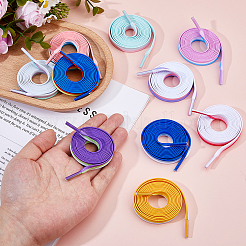 10 пара двухцветных трехцветных мозаичных шнурков цвета макарон из полиэстера&nbsp;FIND-FH0011-99