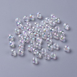 環境に優しい透明アクリルビーズ  ラウンド  ABカラー  クリアAB  6mm  穴：1.5mm&nbsp;X-PL733-2