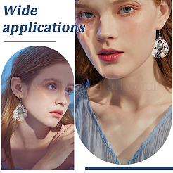 15 paire de boucles d'oreilles pendantes en forme de larme avec fleur creuse en acier inoxydable 304&nbsp;EJEW-UN00029