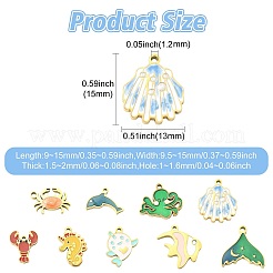 9 шт. 9 стиля эмалевых подвесок из нержавеющей стали 304&nbsp;STAS-CJ0003-25