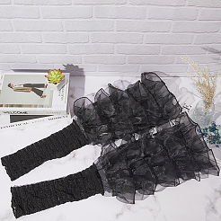 Рукава из полиэстера с оборками и многослойной пэчворк-стеганой отделкой&nbsp;AJEW-WH20042-75A