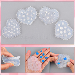 4шт 4 стиля сердца силиконовые резные Молды MRMJ-SC0001-48