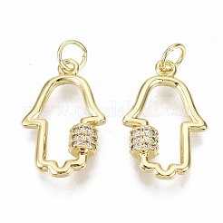 Латунные микропаве прозрачные подвески с фианитом KK-N227-24G-NF