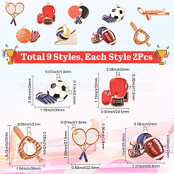 18шт 9 стиля подвески из цинкового сплава с эмалью&nbsp;FIND-SC0020-54