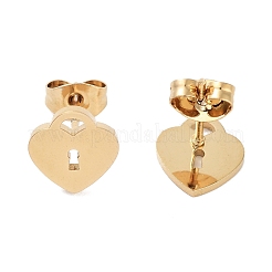 Pendientes de botón de acero inoxidable 304 con revestimiento al vacío de PVD para mujer&nbsp;EJEW-A048-40B-G