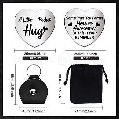 1 набор памятных монет из нержавеющей стали в форме сердца с двусторонней гравировкой на тему дружбы для лиц AJEW-GL0001-60-006