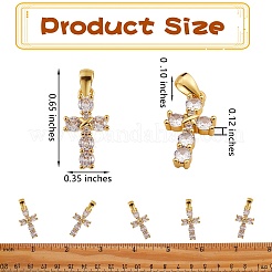 5шт латунь микро паве прозрачный кубический цирконий кулон&nbsp;ZIRC-SZ0002-16