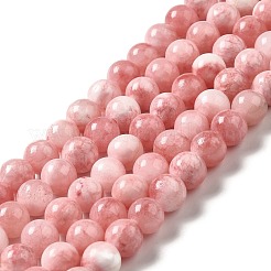 天然石グリーンジェイドビーズ連売り  染め  ラウンド  ライトコーラル  10mm  穴：1.2mm  約40~41個/連  15.55~15.75''（39.5~40センチメートル）&nbsp;X-G-G757-04-10mm