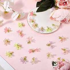 30 шт. Акриловый маркер для стежков «Цветок-бабочка» HJEW-SC0002-21