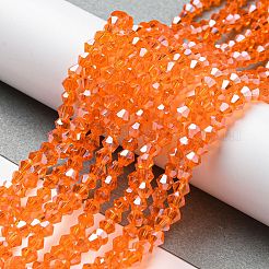 Transparentes perles de verre de galvanoplastie brins&nbsp;GLAA-F029-4mm-C11