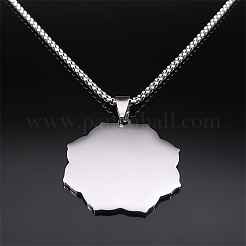 201 нержавеющая сталь куб Метатрона подвеска цветок цепочка-коробка ожерелье для мужчин FS-WG9A897-01