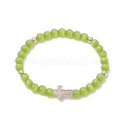 Стеклянные браслеты из бисера кошачий глаз BJEW-JB09368