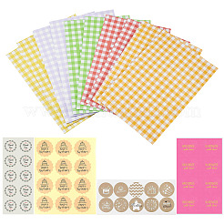 20 busta di carta rettangolare bicolore con motivo tartan&nbsp;CARB-TA0001-16
